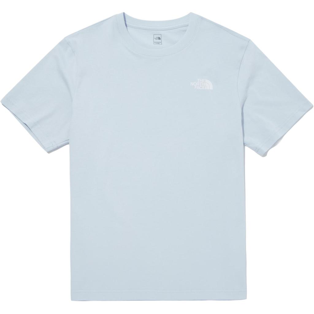 The North Face Basic Cotton Comfortable Versatile Round Neck Short Sleeve T-Shirt Unisex Tops Light-Blue NT7UQ50G