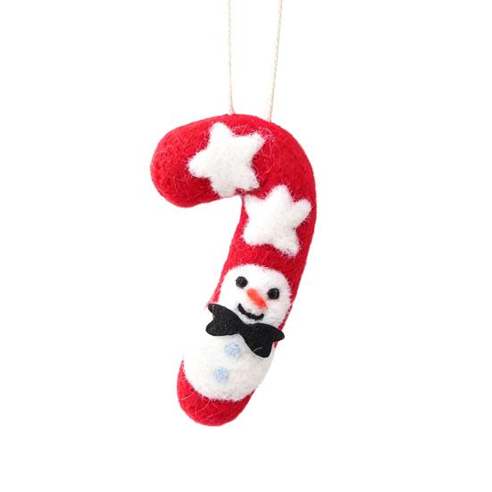 Christmas Tree Decorations Felt Ornament, Handmade Wool Santa Candy Cane House Winter Holiday Decor Snowman Hanging for Tree, Home Party Unique