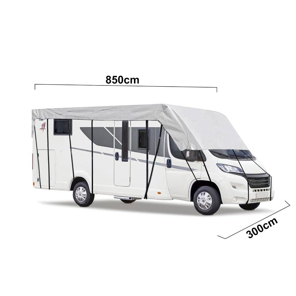 6.5-8.5M RV Caravan Camping Roof Protective Cover Waterproof Dustproof Canvas UV Protection Sunshade Sunproof RV Canopy Cover