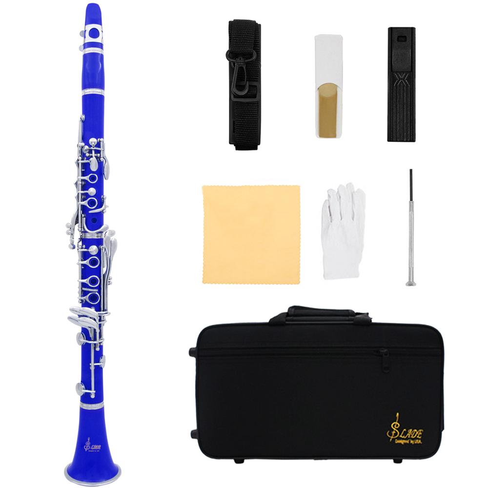 SLADE Bb Clarinet 17 Keys Bakelite Wooden Professional Woodwind Instrument Colorful Clarinette With Box Accessories Parts