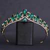 DIEZI 5 Farben Luxus Kristall Diadem Halskette Ohrringe Für Frauen Hochzeitsparty Elegant Braut Braut Strass Krone Accessoires