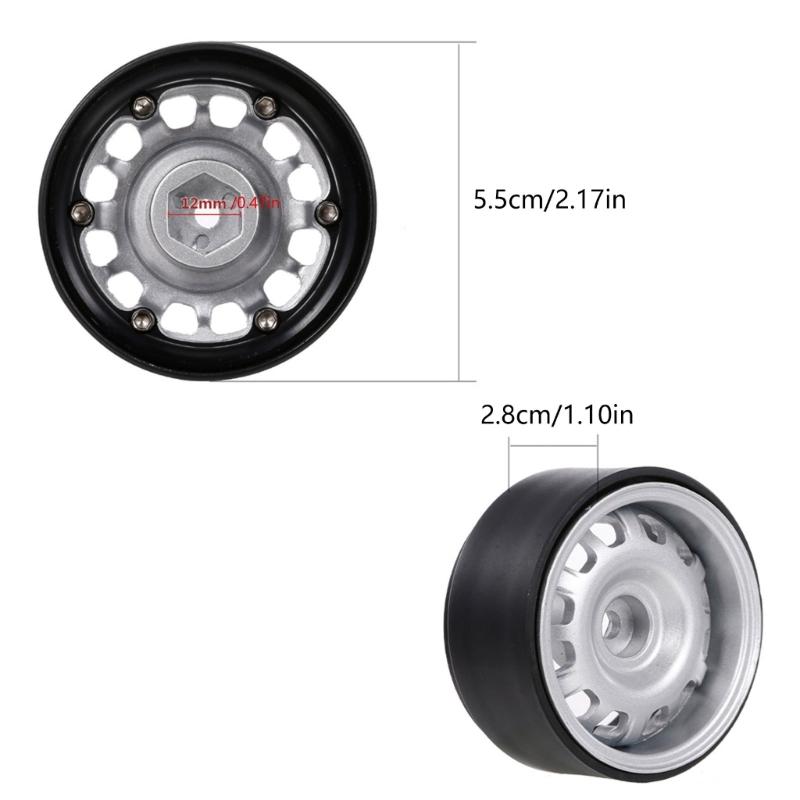 12mm Toy Wheel Rims Hubs Remote Control Offroad Car Modified Kits Wheel Rims 4PCS for 1:10 Car SCX10 Model Vehicle Part