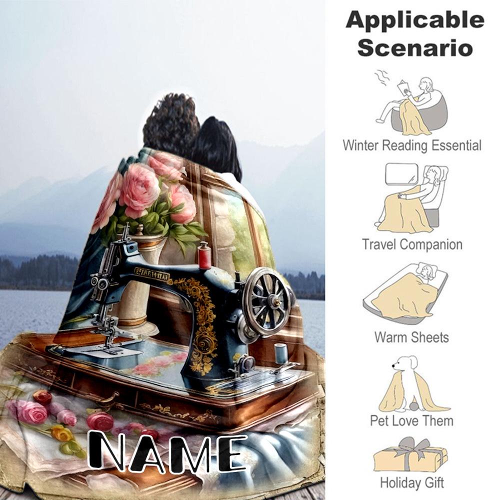 Retro Machine Personalized Text Blanket Gift Customizable Blanket Durable Comfort Versatile for Living Room Office Chair Sofa Bed Ideal for All Season