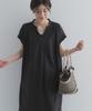 Research Linen Rayon Skipper French Free Size [Urban Doors] Dress, Women's DR26230-2061506, Black,