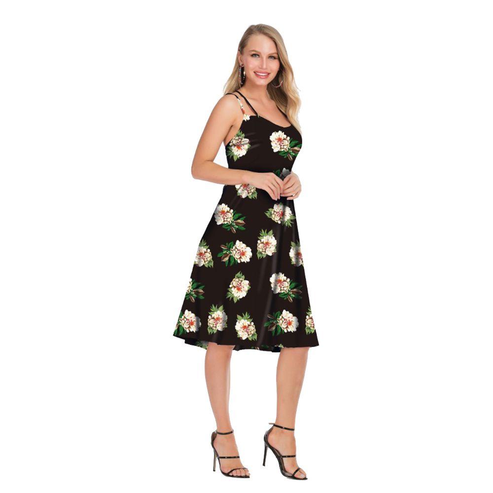 Elegant Women's Summer Sleeveless Floral Beach Dress Perfect For Holiday Occasions Size S-5xl