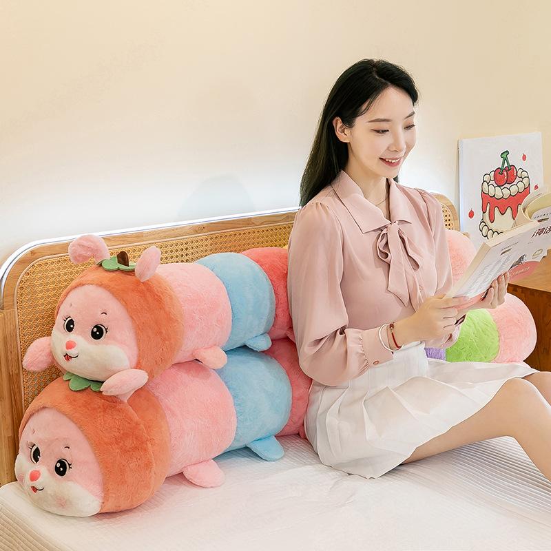 Cute Apple Caterpillar Long Pillow Plush Toy Children's Companion Doll Leg Cushion Doll
