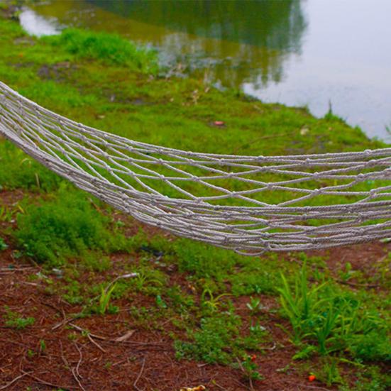 Açık Hava Seyahat Ahşap Çubuk Pamuklu Halat Hamak Salıncak Asılı Uyku Yatak Ağı