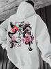 MenS Casual Street Style Hoodie Long Sleeve Graphic Sweatshirt with Cherry Blossom Light Gray Casual Wear Hoodie Comfortable Fit