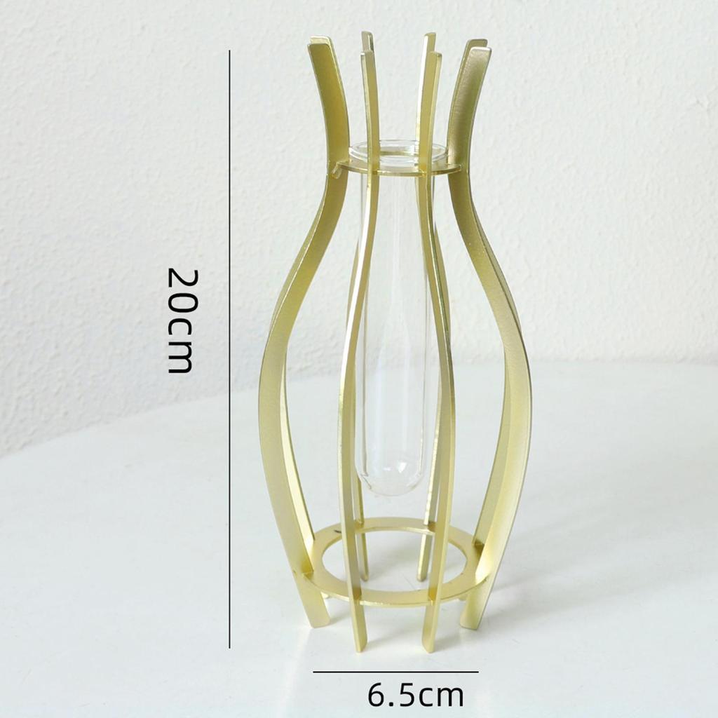Clear Glass Hydroponic Tube Table Vase Aesthetic Ornament Home Decor Planter for Bookshelf Greenhouse Indoor Living Room Office