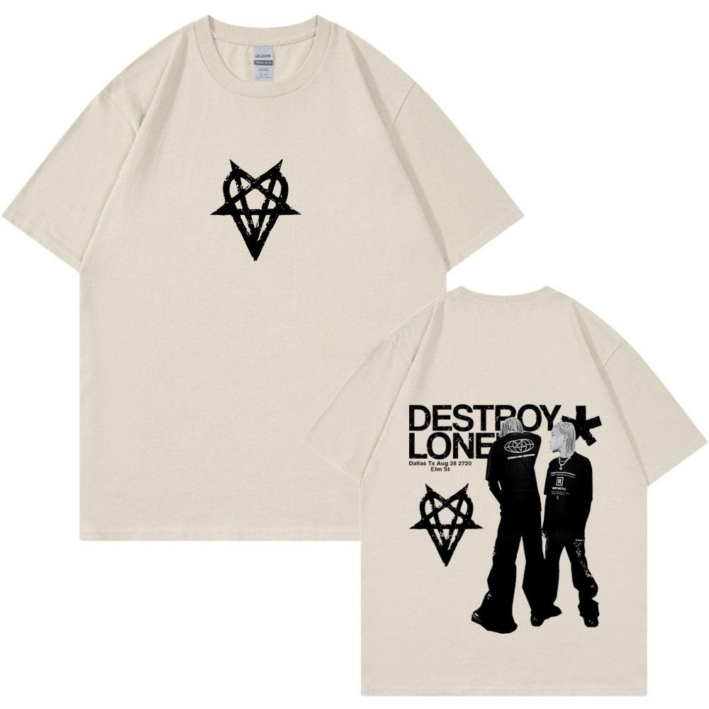 Rapper Destroy Lonely T-shirt Men Women Fashion Hip Hop Oversized T Shirts 100% Cotton Casual Short Sleeve T-shirts Streetwear