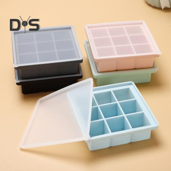 Food Grade Ice Cube Mold Safe Scentless Flexible 9/15 Grids Silicone Ice Cube Plate