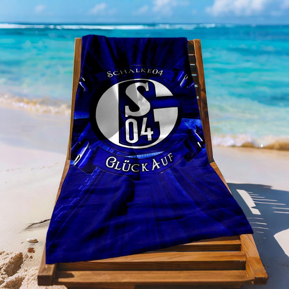 Asciugamano da Spiaggia Fc Schalke Asciugatura Rapida Morbido Microfibra Confortevole Leggero Portatile per Nuoto, Spiaggia, Campeggio, Viaggio, Accessori da Spiaggia, Palestra