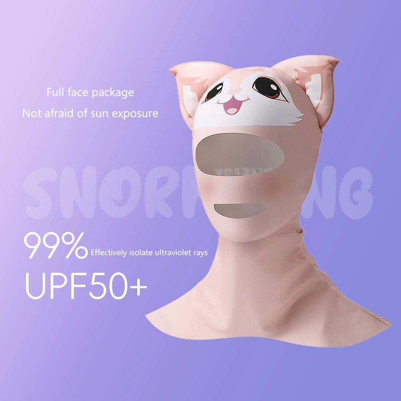 Swiming Diving Facekini Uv Sun Protection Full Face Mask Head Neck Cover Face Elastic Swim Cap For Diving Water Sports Wear