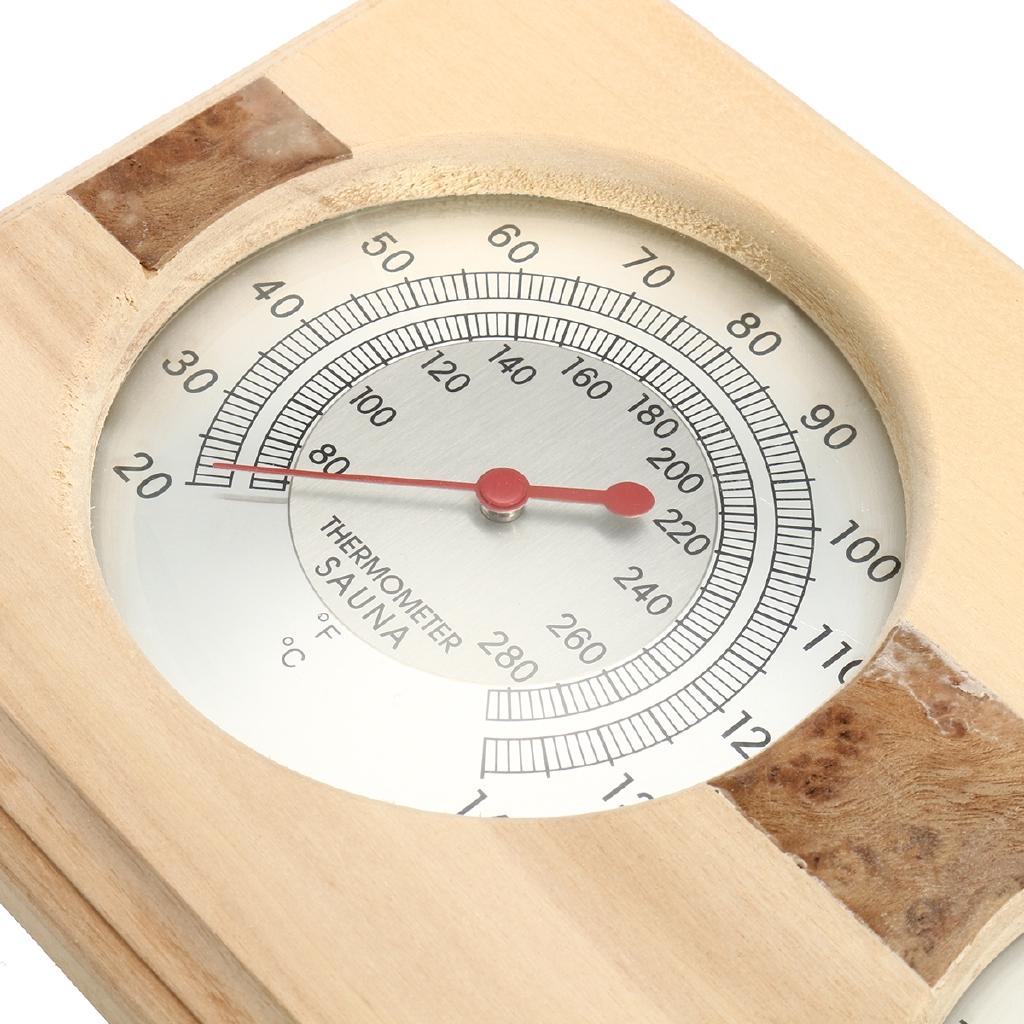 Thermometure Humidity Meter Bath & Sauna Sauna Thermometer Wooden Indoor/Outdoor Hygrometer Steam Wood Sauna Room