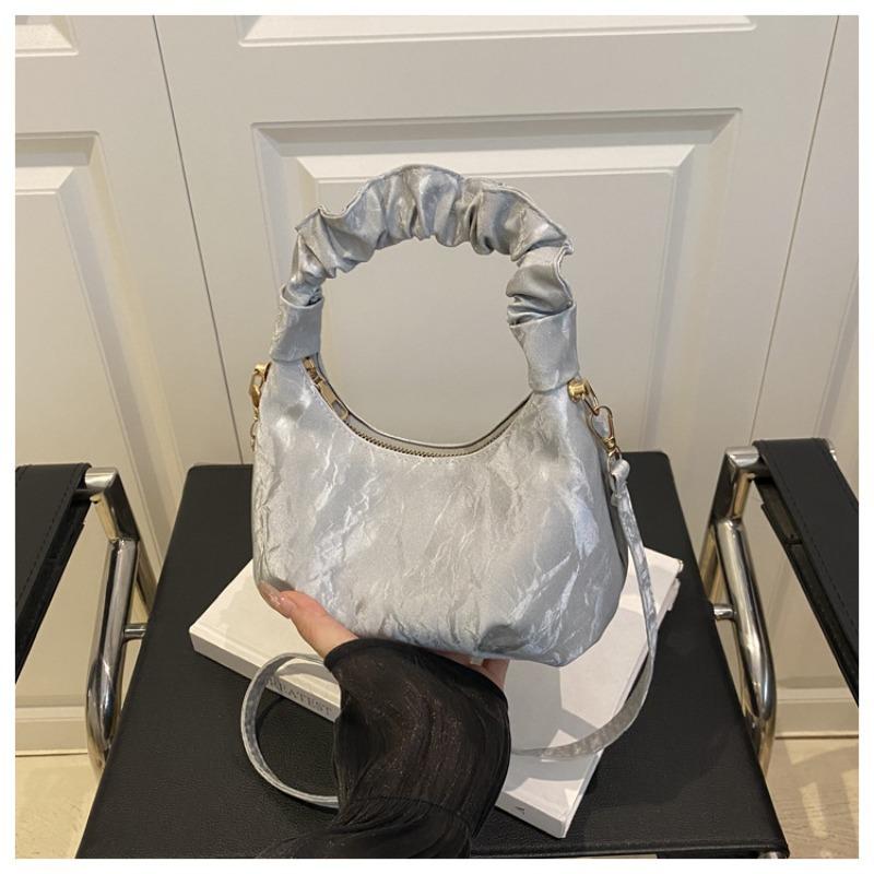 New Fashion Temperament Simple Messenger Bag Casual Large Capacity Handbag Chain Pleated Shoulder Bag