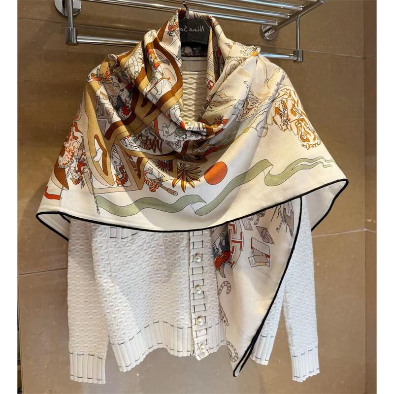 NINA SOLOR Equestrian Academy Silk Wool Scarf