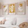 Matisse Wall Art Prints, Set of 3 Mid Century Modern Posters In Beige & Mustard Yellow, Botanical Prints, Living Room Art