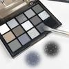 15-Shade Smoky Eyeshadow Palette Long-Lasting Highly Pigmented Eyeshadow with Versatile Matte and Glitter Finishes, Punk Black and Grayscale Colors