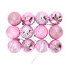 12PCS Xmas Tree Ball Decorations 6cm Holiday Hanging Ball with Rope for Garland Door Window Desk Arrangement