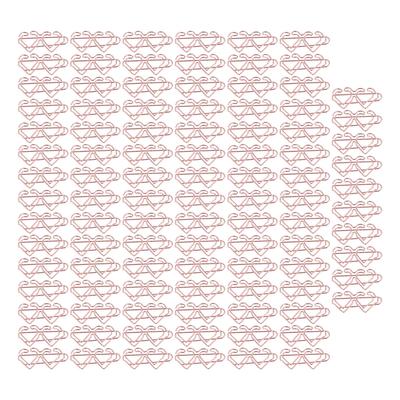 100 Stück Formpapierklammern Galvanisiert Roségold Metall Tragbar Praktisch Niedlich Büroklammern zur Aktenklassifizierung