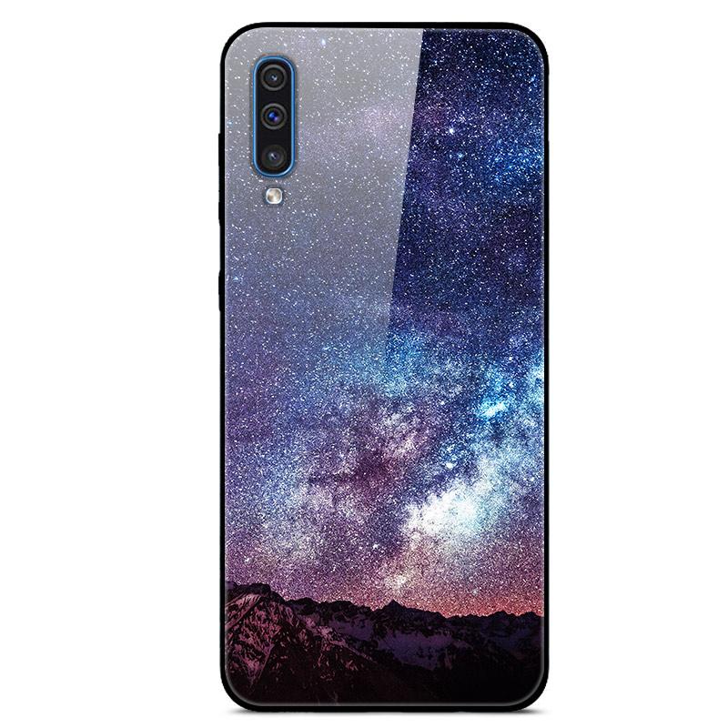For Samsung A50 Case A51 Tempered Glass Planet Space Cover Glass Back Case for Samsung Galaxy A50S A51 A50 A 50 Fundas Coque