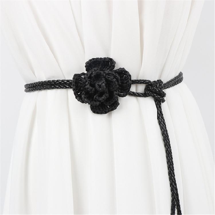 Stylish Handwoven Flower Selfknotted Waistband for Women Seeking Personalizing Retro Fashion Bohemian Waist Rope