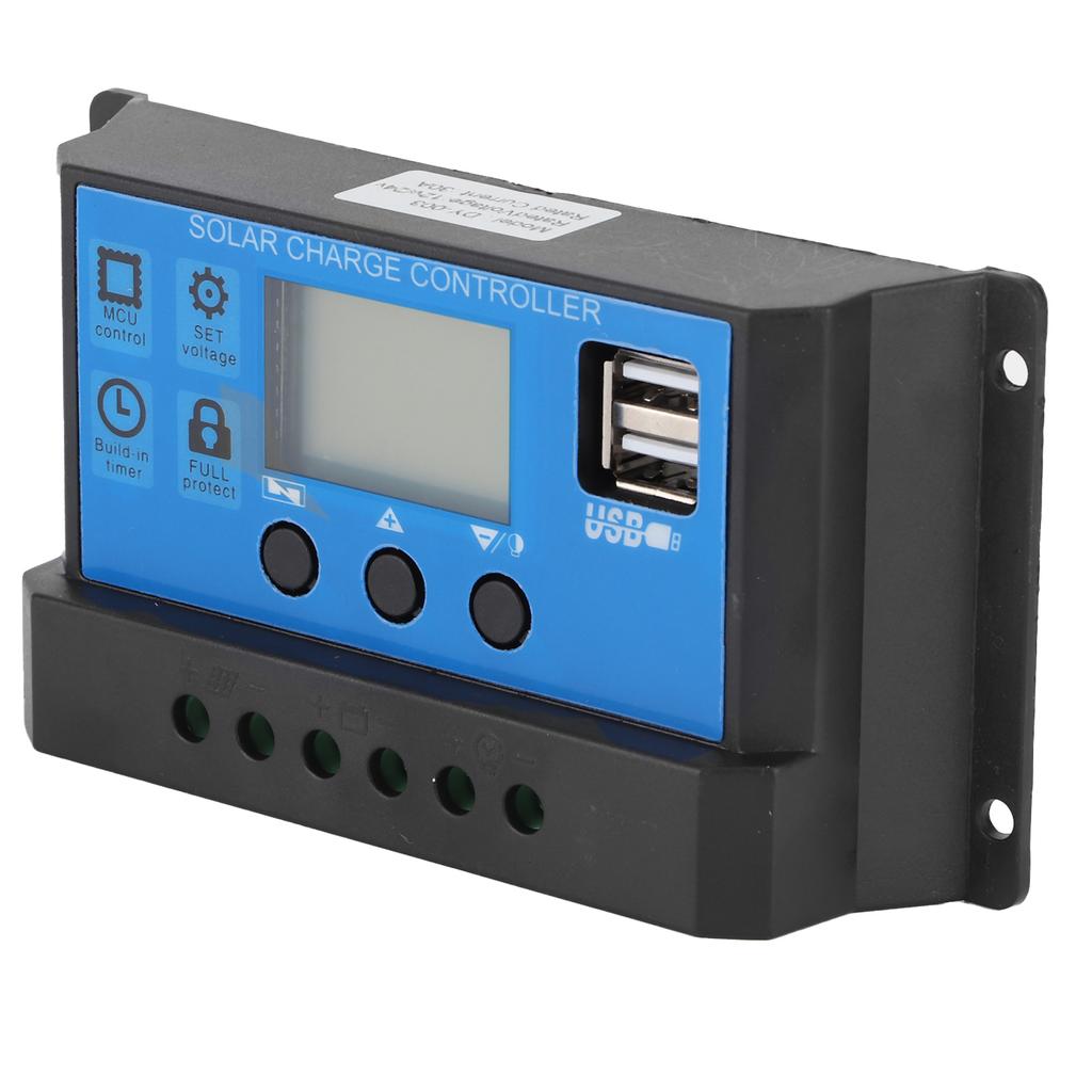 30A LCD Solar Charge Controller 12V 24V Automatic Identification Fully 4‑Stage PWM Controlling