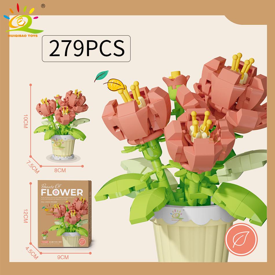 MOC Eternal Bouquet Micro Construction Blocks Flower Model DIY Home Desk Plant Decoration Assemble Block Toy Designed For Children