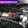 USB Rechargeable Flashlight 500LM Waterproof COB Lampwick Portable Handheld Flashlight for Outdoor Camping Hiking Fishing