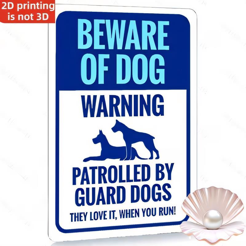 Tin Sign Beware Of Dog Warning Patrolled By Guard Dogs They Love It When You Run Funny Outdoor Decor Metal Vintage Wall Plaque