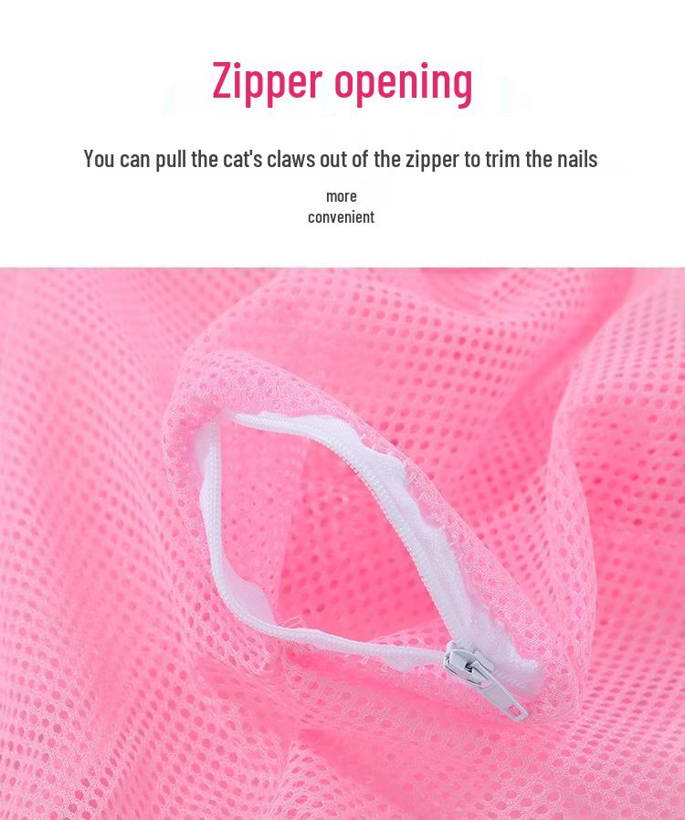 Anti-Scratch Cat Bathing Bag with Nail Clippers