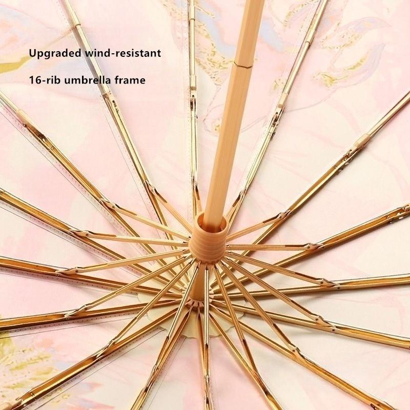 Colored Glue Umbrella Cloth Sun-protective UV-protective Folding Rainproof Windproof Dual-purpose Women's Craft Umbrella