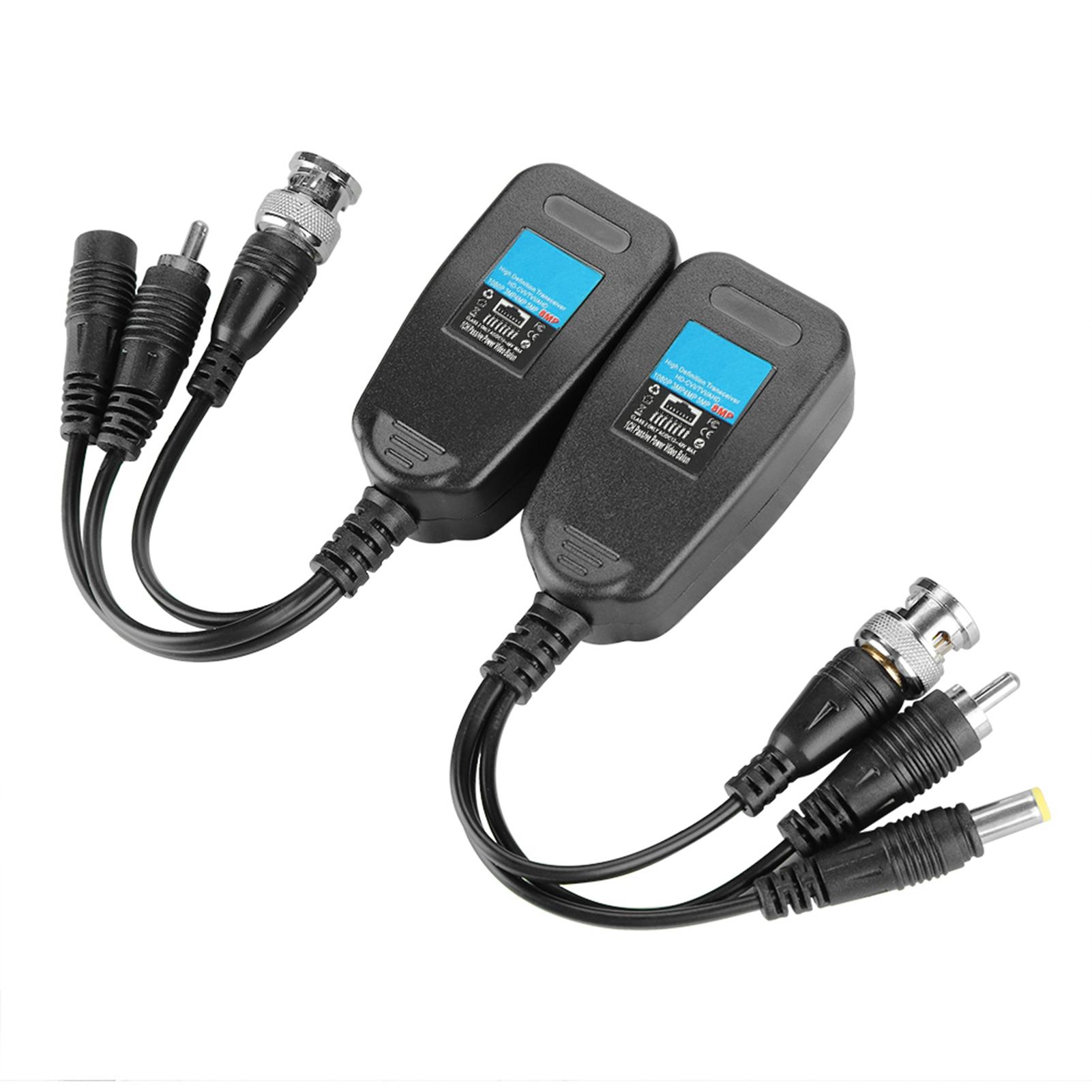 

2Pcs HD CVI TVI AHD Passive Power Video Audio Balun Transceiver