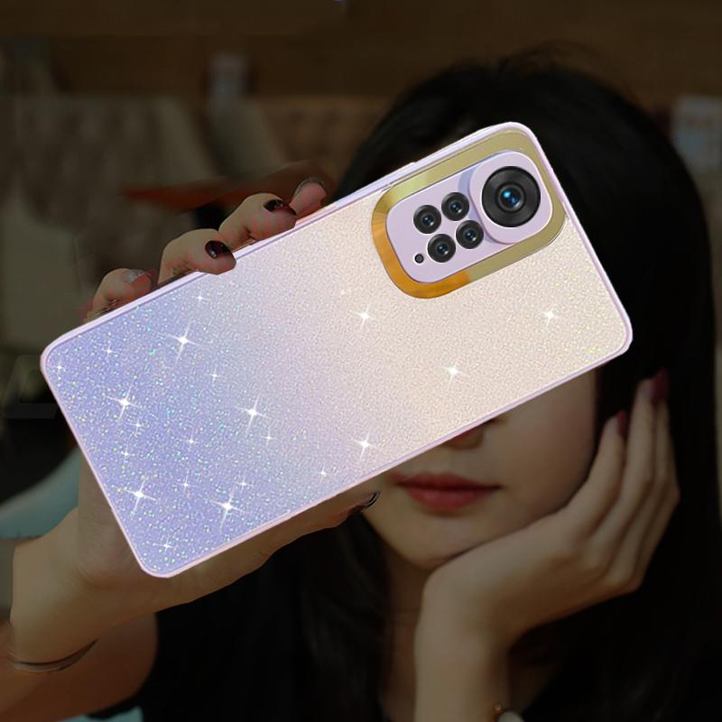 Xiaomi Redmi için not 11 Pro lüks degrade parlak pullar telefon kılıfları Xiaomi Redmi için not 11 Pro 11S 4G yumuşak koruyucu TPU kapak