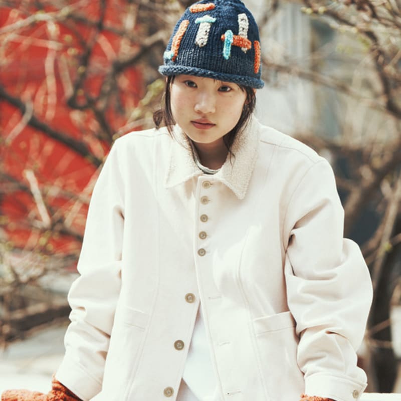 MISU A BARBE TILE BEANIE MULTI NAVY