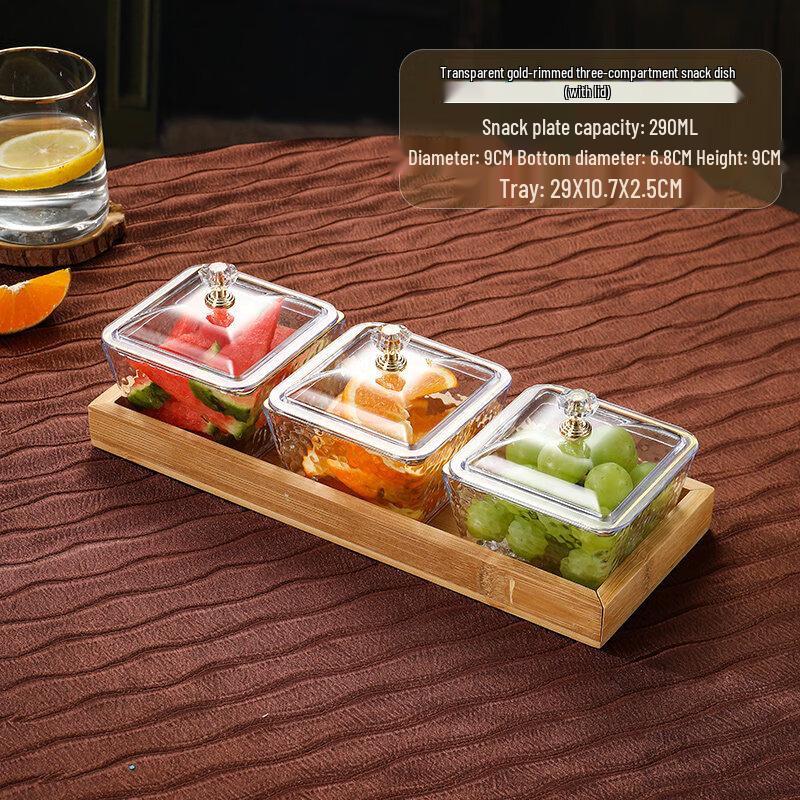 Qiwei Divided Melamine Snack and Fruit Plate with Lid