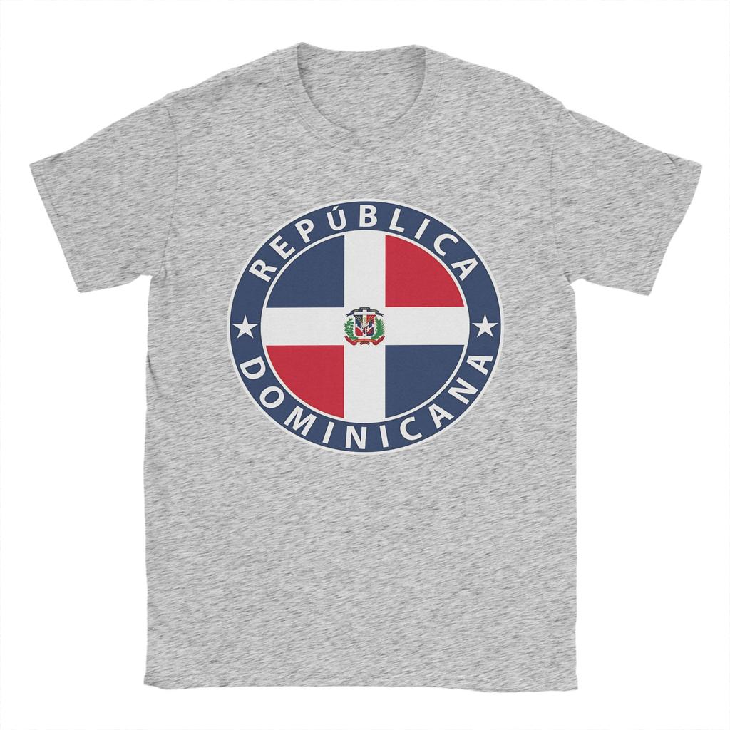 Dominican Republic República Flag Flag Coat of Arms T Shirt Unisexs  TShirt Round Collar  Tee Shirt Short Sleeve Clothing Printed