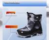 Children's Waterproof Snow Boots with Ice Cleats - Warm, Non-slip, Velvet-lined Winter Boots for Medium To Large Kids, Blue.