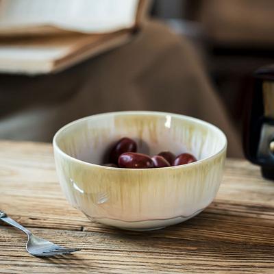 Retro Flow Glaze Ceramic Rice Bowl Household Japanese Small Bowl Fruit Bowl Tableware Bowl Round Rice Bowl Dessert Bowl