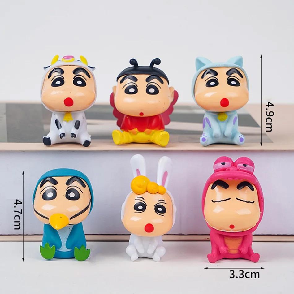 Crayon Shin-Chan Figures  Kawaii Anime Desktop Ornaments Cartoon Watching TV Phone Support Cute Doll Decorations toy