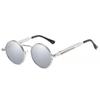 Steampunk Retro Round Sunglasses with Spring Temple for Men and Women