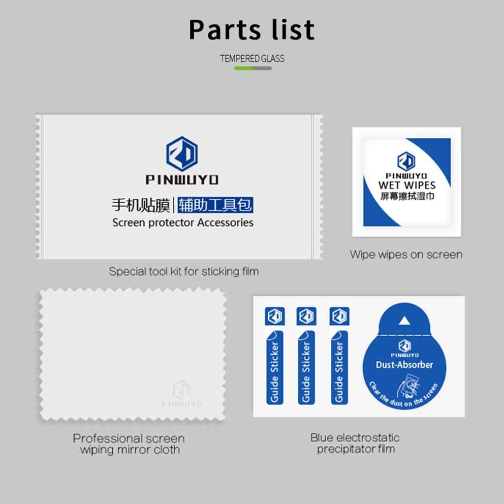 PINWUYO Fingerprint-Free Anti-Explosion Full Coverage 3D Large Arc Edge Tempered Glass Screen Protector [Full Glue] for Xiaomi 11T/11T Pro