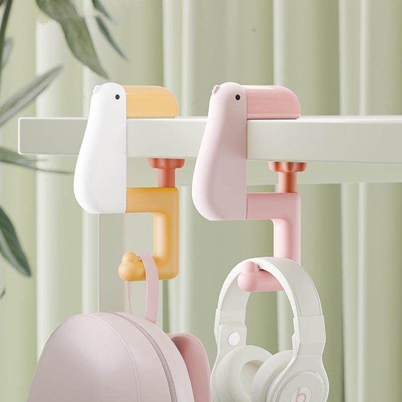 Punch-Free Hanging Bag Hook Cute  Student Desk Side Hanging Bag Artifact Desk Edge Hook Gaming Headset Desk Hanger