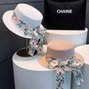 New French Bow Straw Hat Women's Flat-top Sunscreen Hat Summer Casual Sunshade Straw Sun Hat