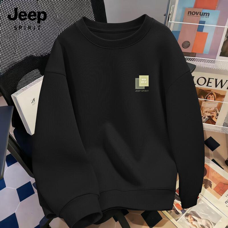 JEEP SPIRIT Men s 2026 Spring/Autumn Casual Loose Fit Round Neck Sweatshirt L
