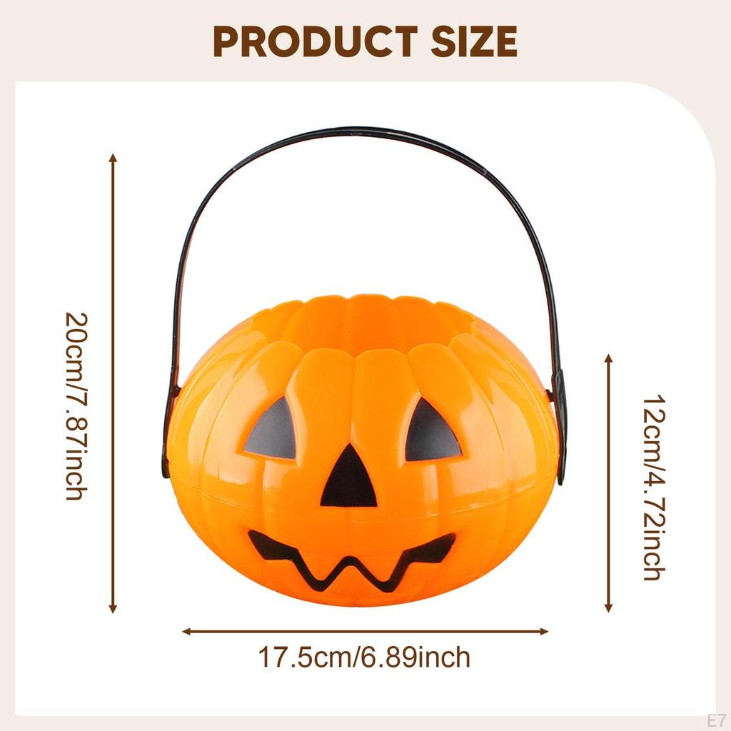 Halloween Candy Bucket Container, Decoration, with Handle, Holder,