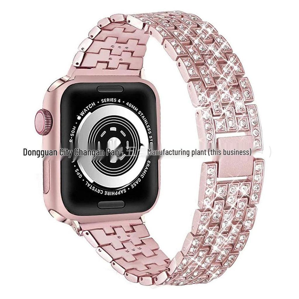 Pulseira de Aço com Céu Estrelado e Pedras de Diamante para Relógios Apple, Samsung e Huawei