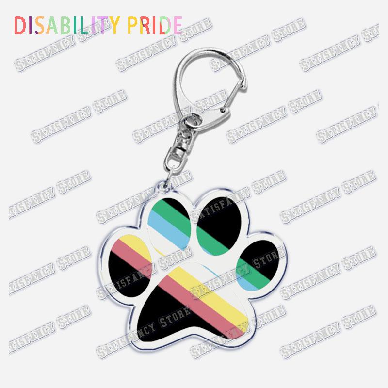 Disability Pride Key Chain Keychains Ring for Accessories Bag Pendant Keyring Jewelry Autism Festival Support