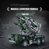 MOC Military Ballistic Missile Launcher Heavy Tank Armored Vehicle Armed Helicopters Model Building Blocks Bricks Toys Kids Gift