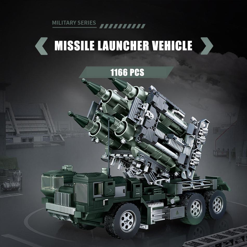 MOC Military Ballistic Missile Launcher Heavy Tank Armored Vehicle Armed Helicopters Model Building Blocks Bricks Toys Kids Gift